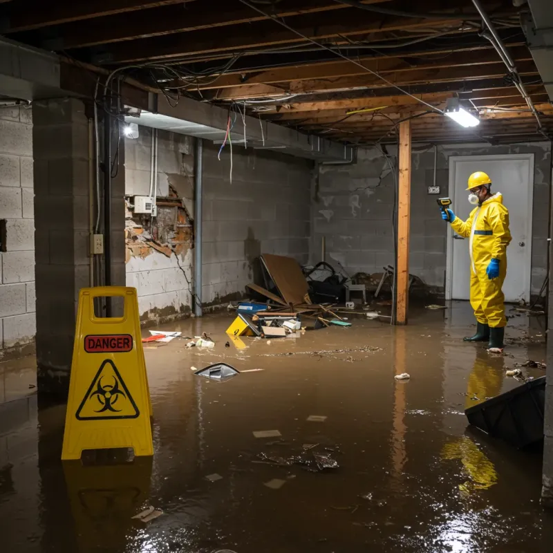 Flooded Basement Electrical Hazard in Madison County, IN Property