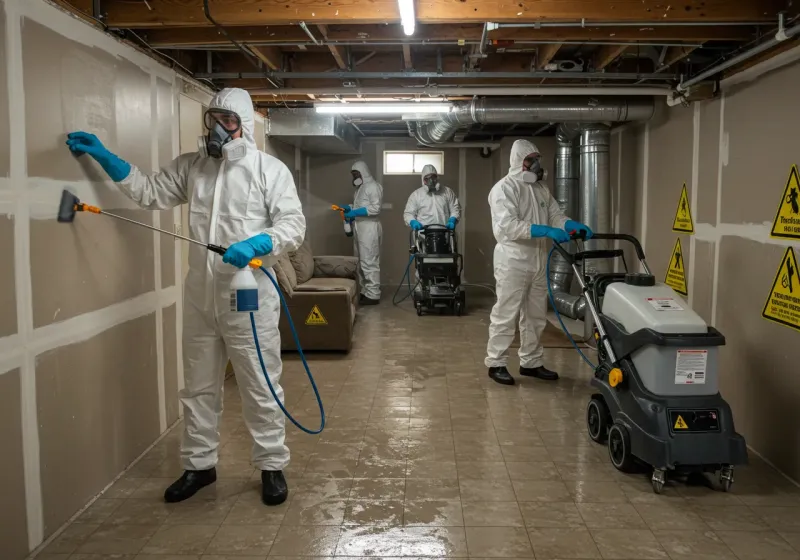 Basement Moisture Removal and Structural Drying process in Madison County, IN